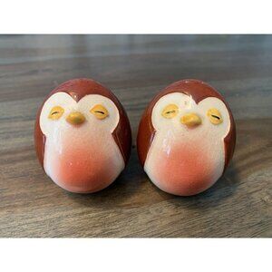 Carlton Ware Salt Pepper Shakers Birds Brown Red Vintage Made in England